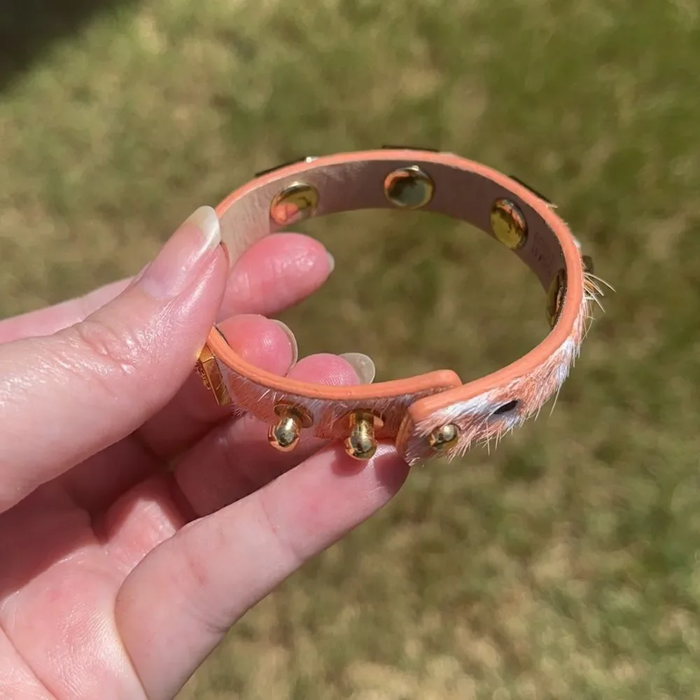 CALF FUR Tangerine Adjustable bracelet